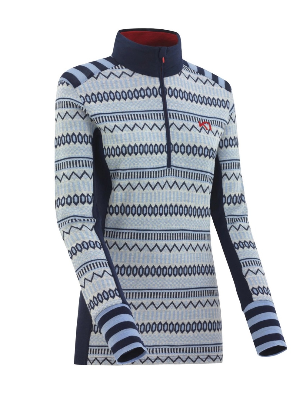 Kari Traa Akle Ladies Half Zip Merino Wool Base Layer Nordic Pullover Large